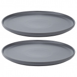 Изображение: Набор из двух тарелок темно-серого цвета из коллекции Essential, 25 см