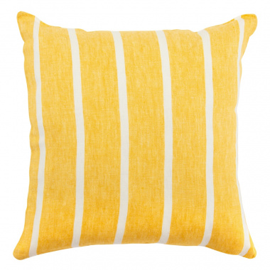 картинка Чехол на подушку декоративный в полоску горчичного цвета из коллекции Essential от магазина Tkano