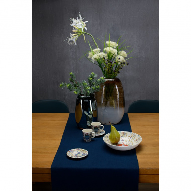 картинка Дорожка на стол из умягченного льна темно-синего цвета Essential от магазина Tkano