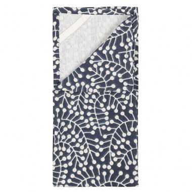 картинка Набор из двух муслиновых полотенец темно-синего цвета с принтом Спелая Смородина из коллекции Scandinavian touch от магазина Tkano