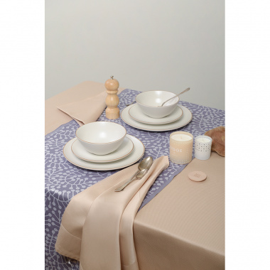 картинка Дорожка на стол из хлопка фиолетово-серого цвета с жаккардовым рисунком Спелая смородина из коллекции Scandinavian touch от магазина Tkano