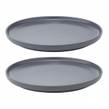 Изображение: Набор из двух тарелок темно-серого цвета из коллекции Essential, 20 см