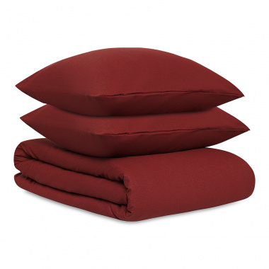 картинка Комплект постельного белья изо льна и хлопка цвета копченой паприки из коллекции Essential от магазина Tkano