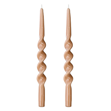 картинка Набор из двух свечей светло-коричневого цвета из коллекции Essential от магазина Tkano